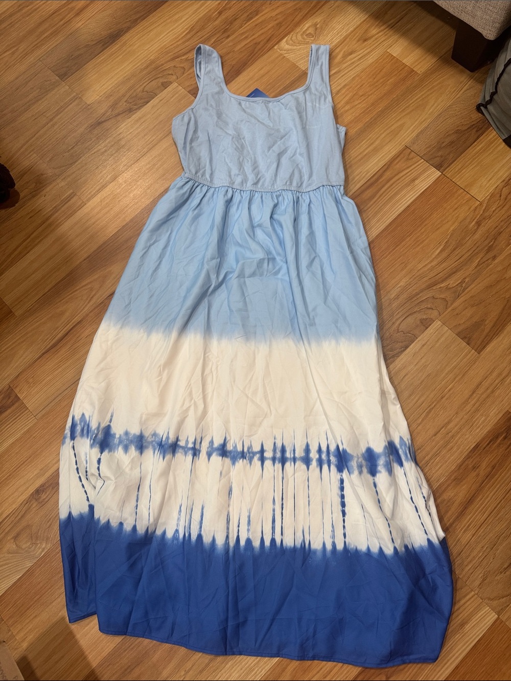 Cupshe Sky to Navy Ombre Tie-Dye Maxi Sun Dress